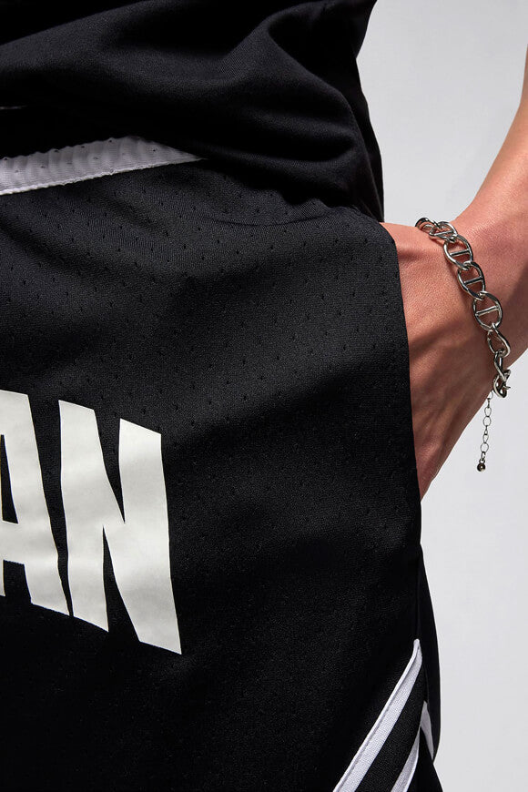 Sport Diamond Mesh Shorts - Black + White