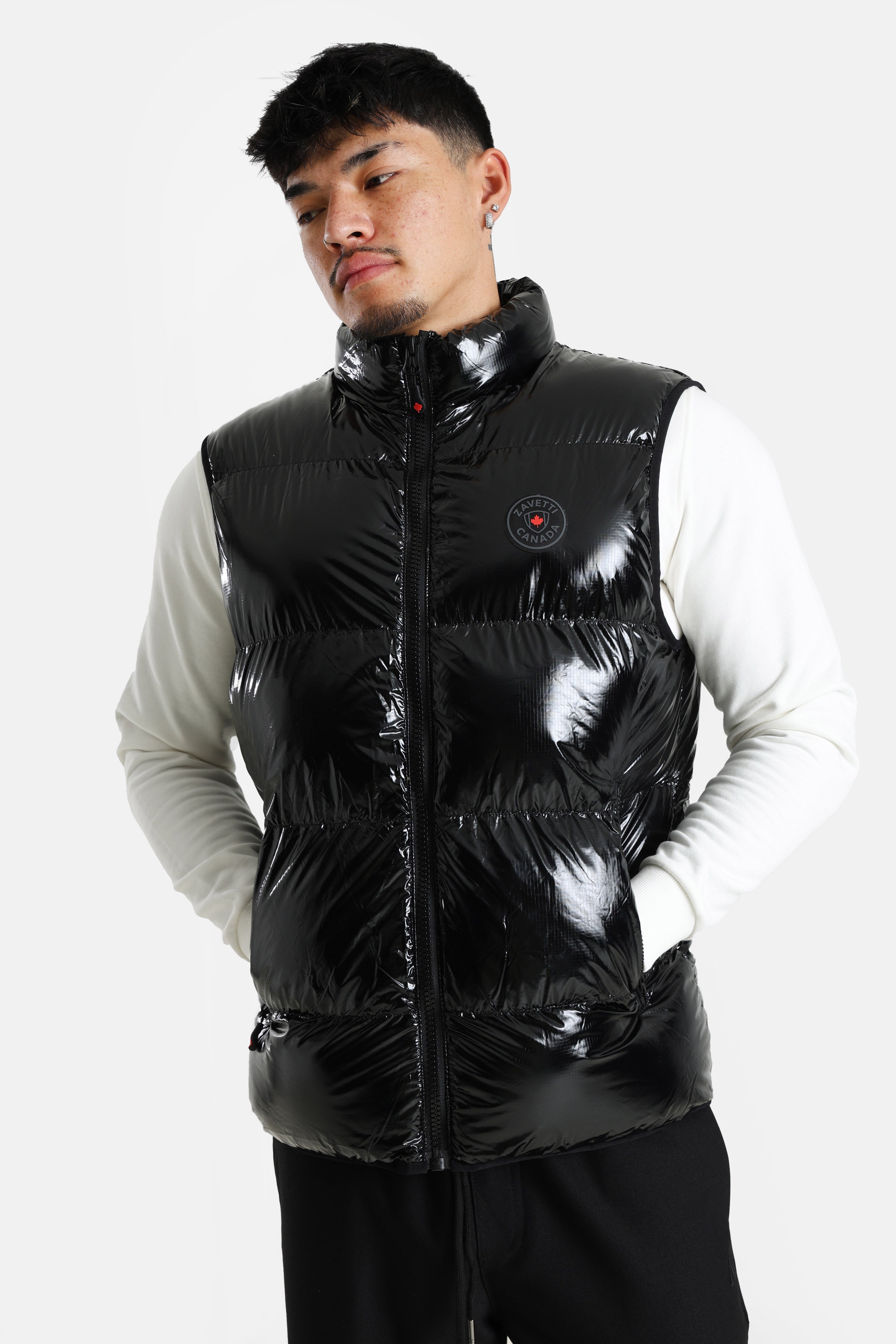 Palzino gilet matelassé effet brillant - Black