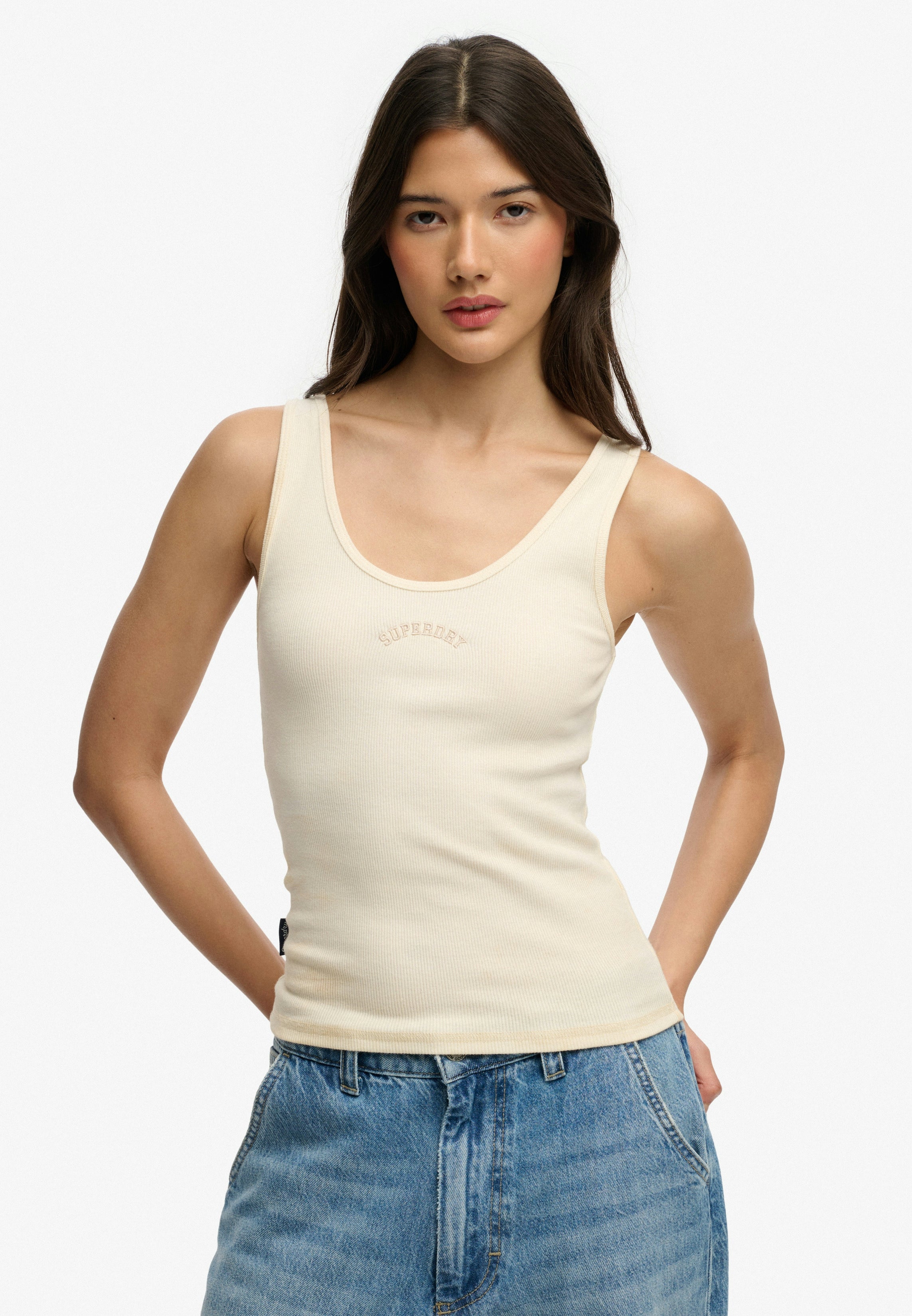 Geripptes Tanktop - Desert Bone Offwhite