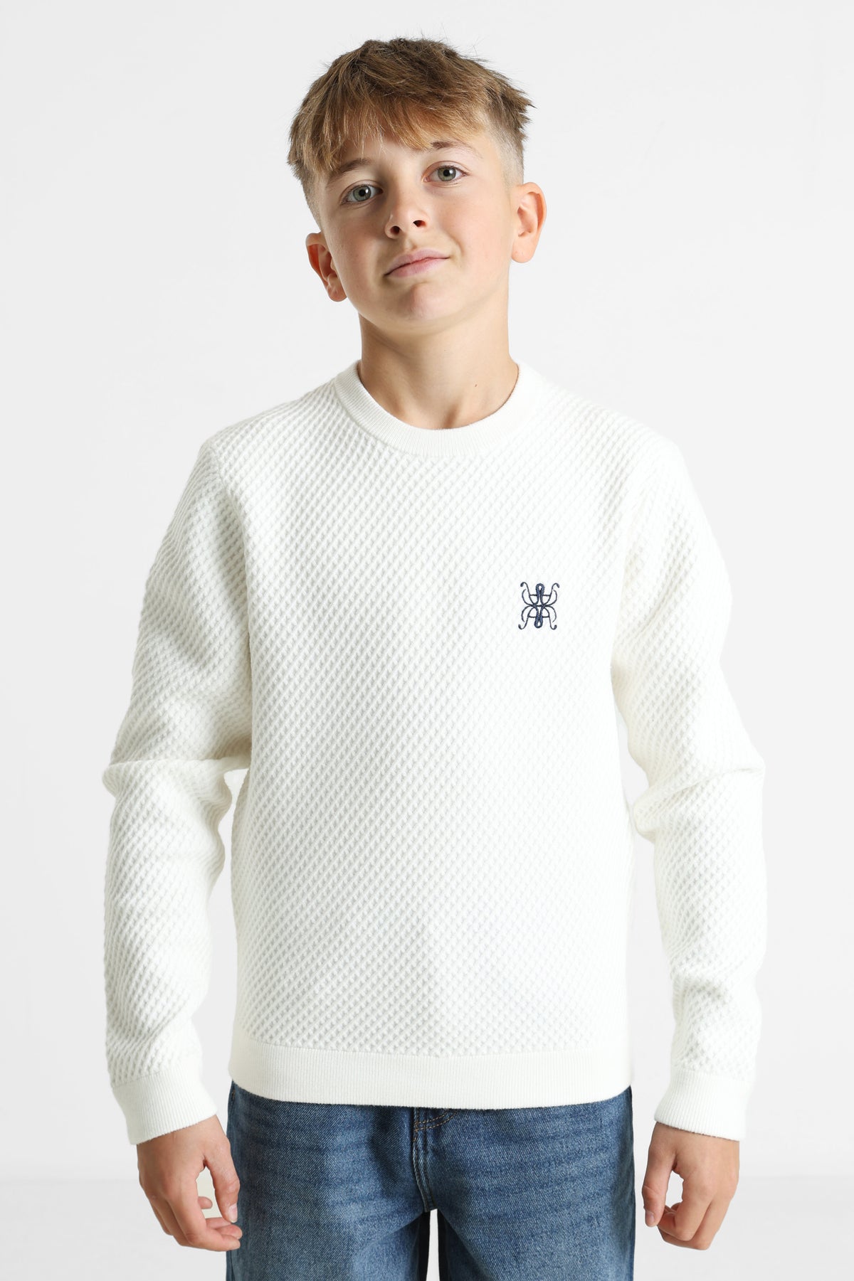 Pull en tricot structuré - Ecru
