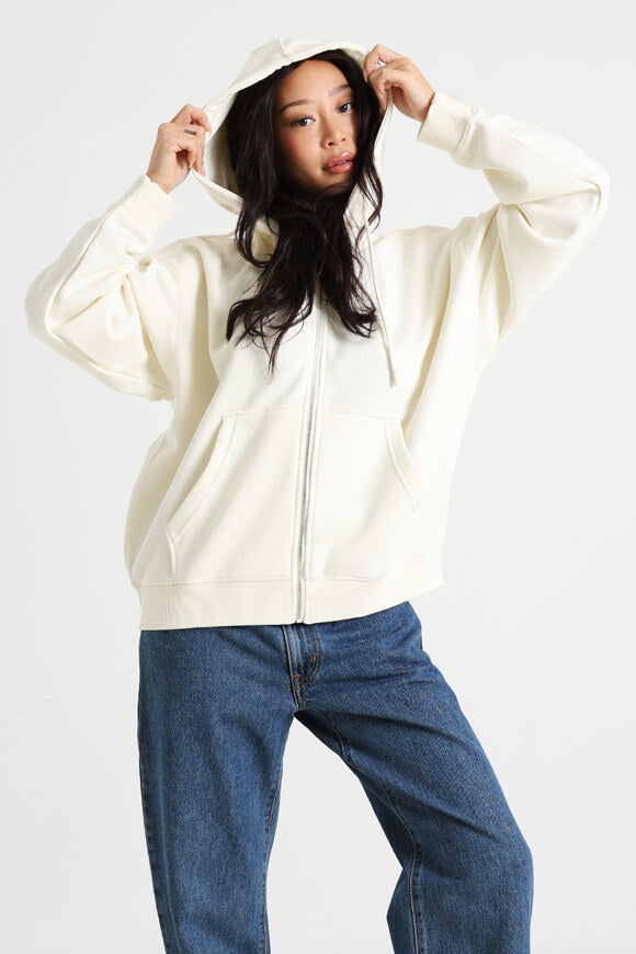 Kapuzensweatjacke - Creme