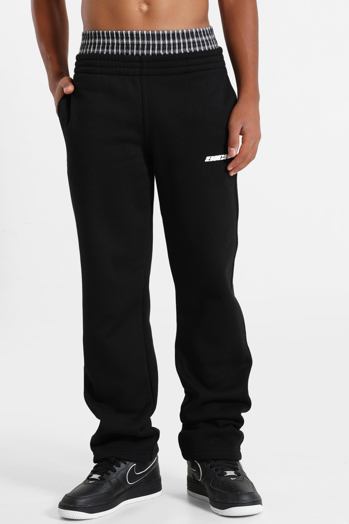 Pantalon en sweat - Noir + Blanc