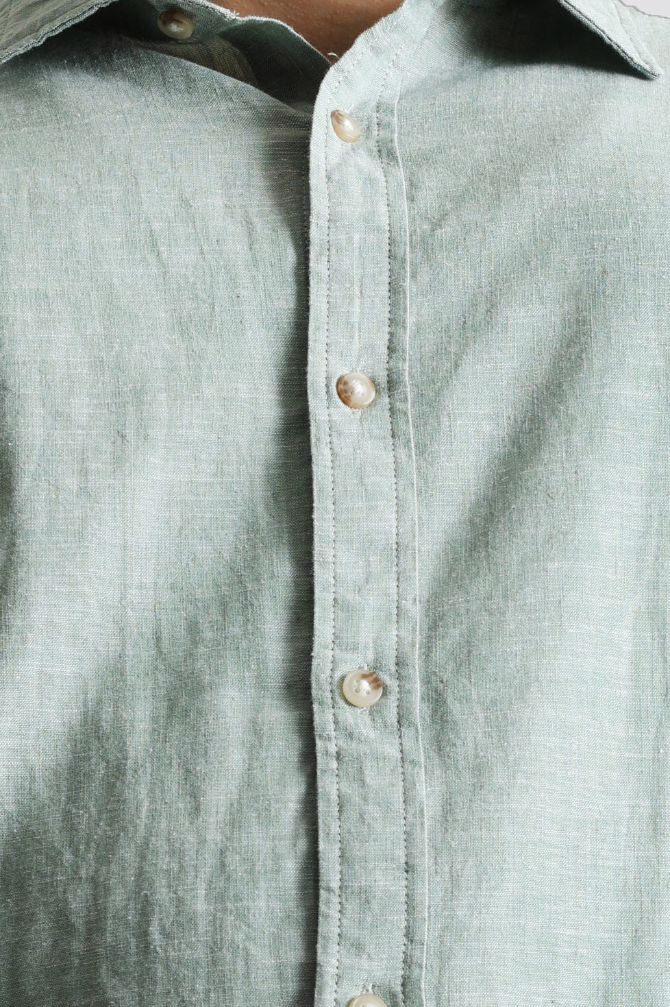 JJESUMMER Leinenhemd - Granite Green