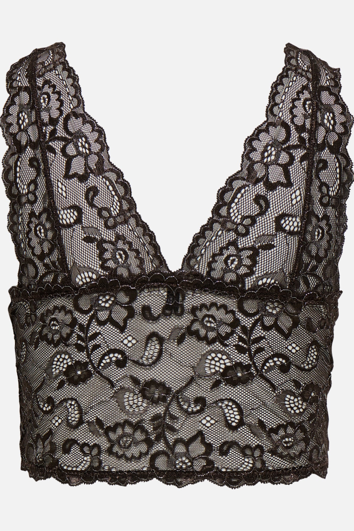 ONLCHLOE Mesh-Bralette mit Lurexfäden - Coffee Bean