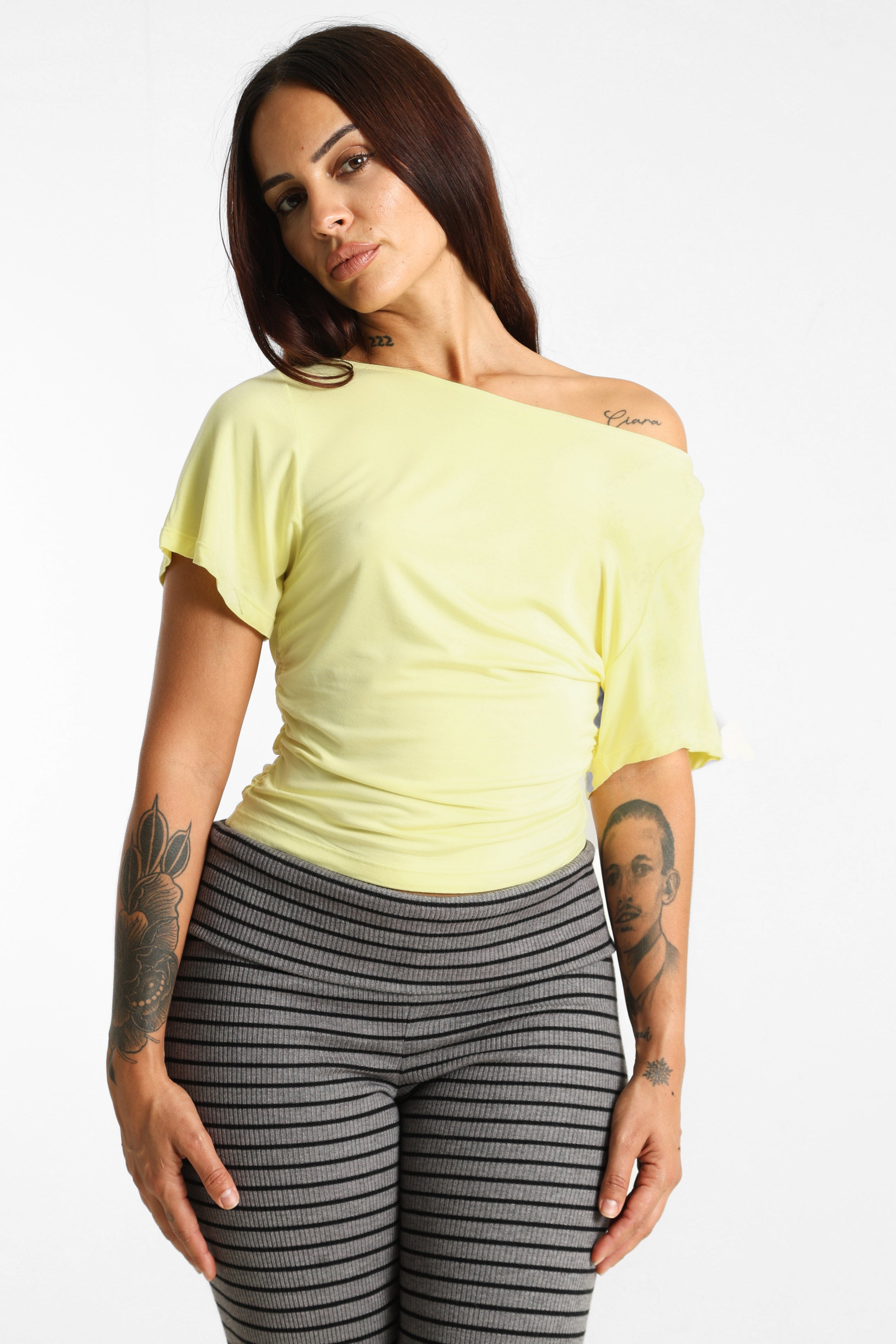 T-Shirt one shoulder - Jaune