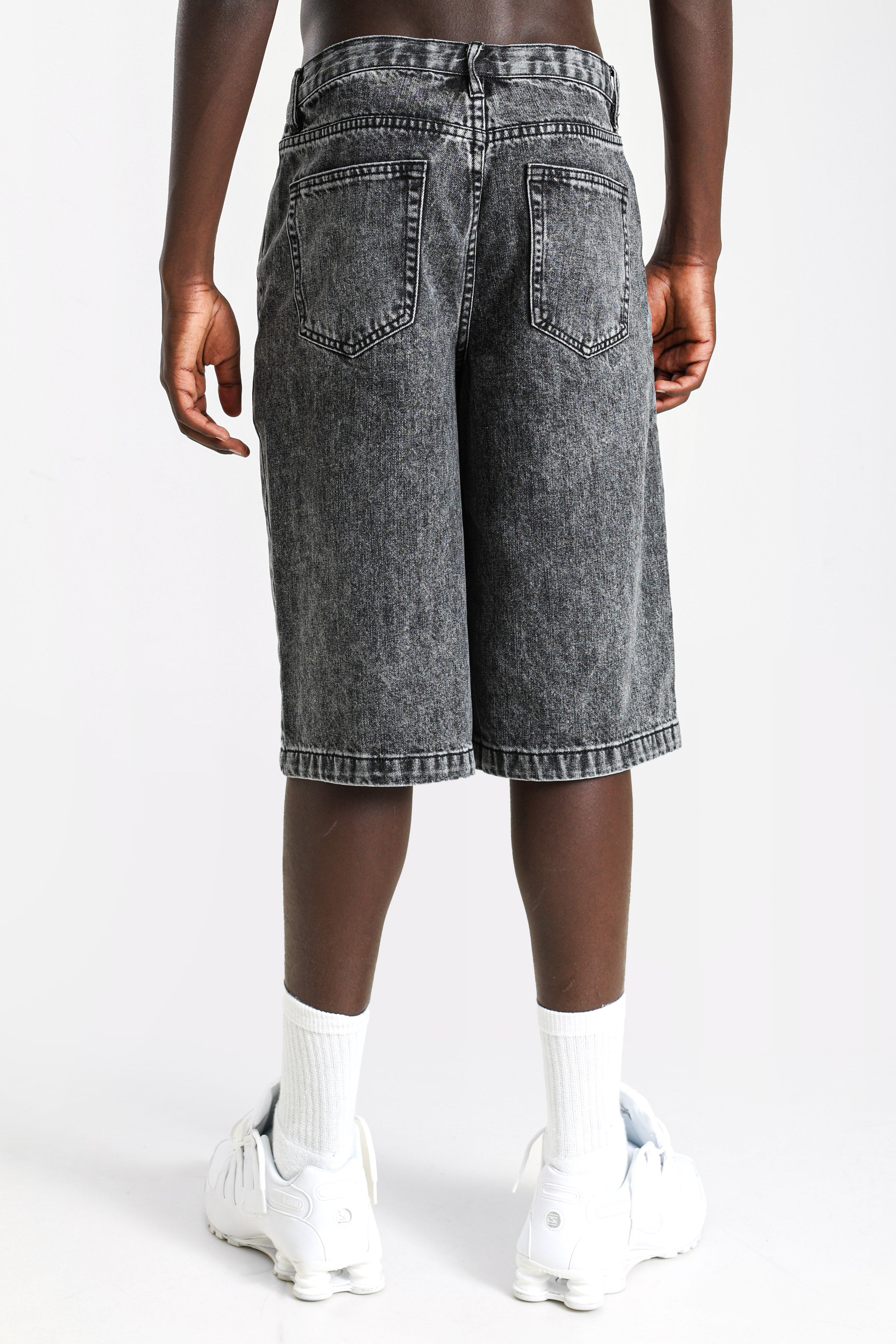 Bermuda in denim - Noir délavé