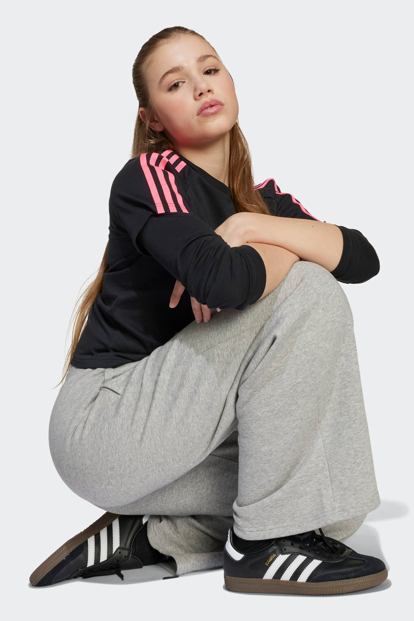 Pantalon sweat à jambes larges - gris moyen Heather