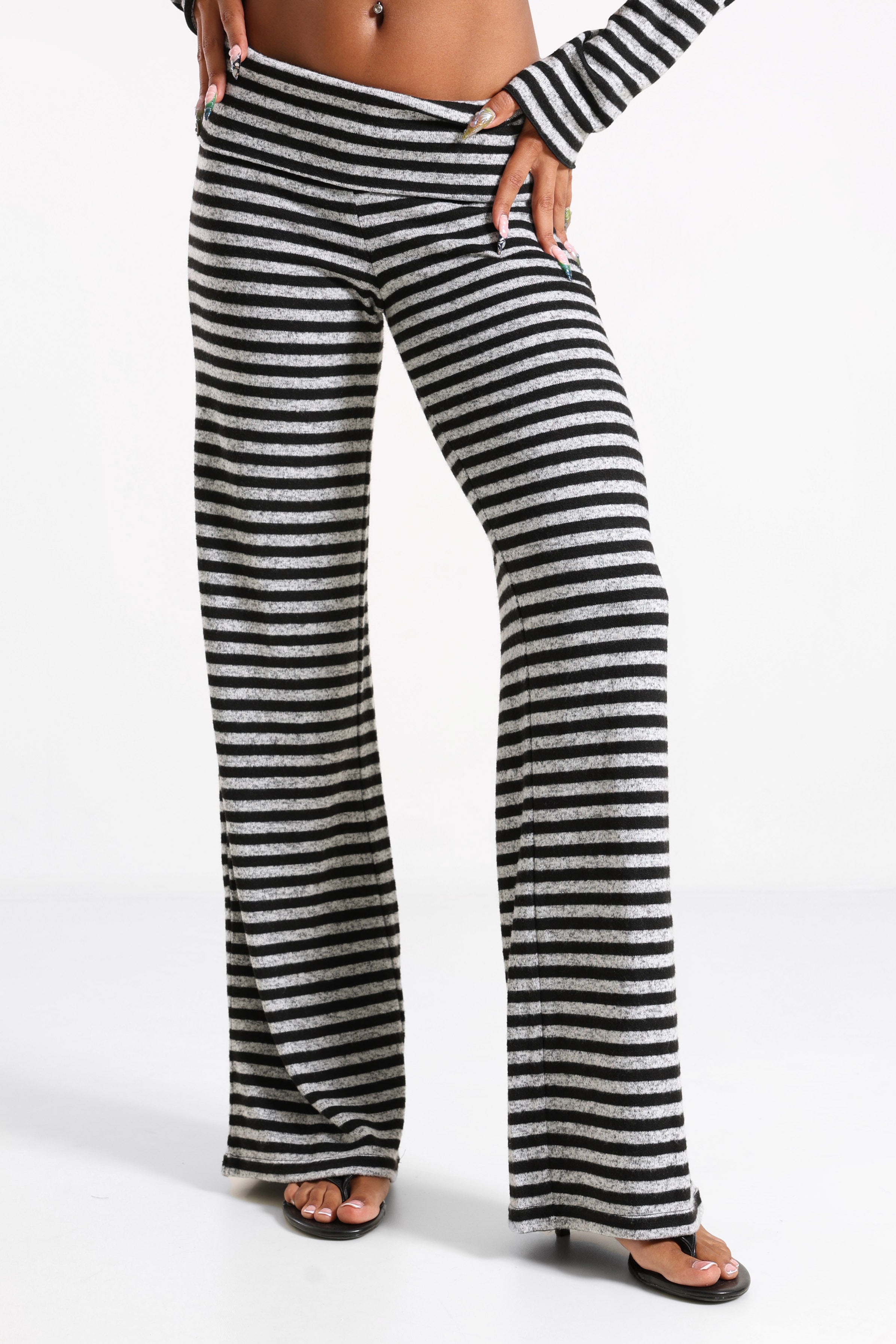 Strickhose - Schwarz + Grau meliert
