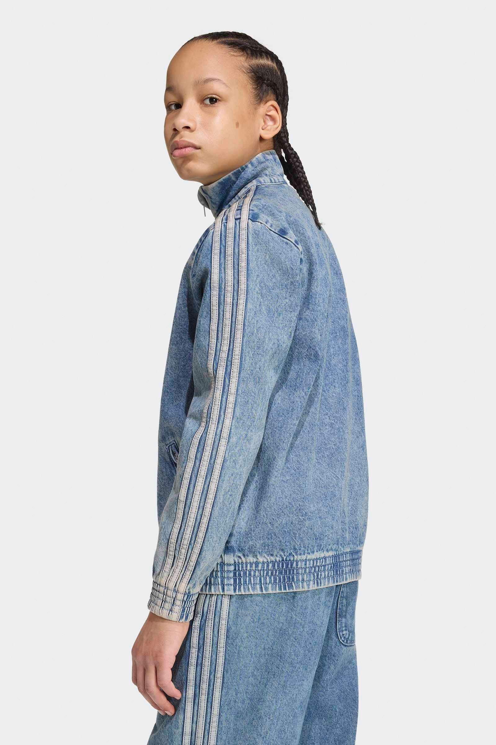 Firebird denim track jacket - Worn Blue Denim
