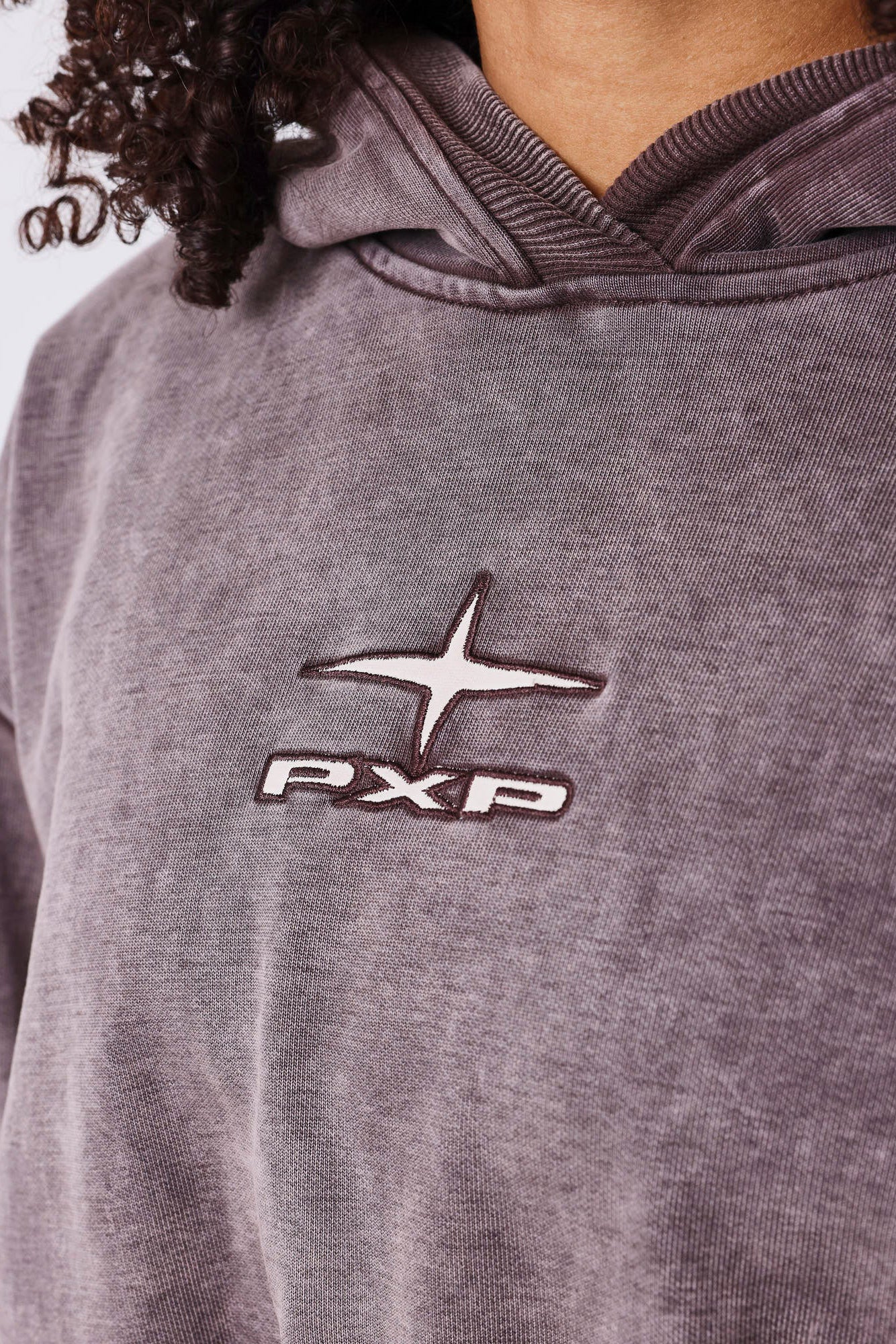 Felpa con cappuccio - Marrone lavato