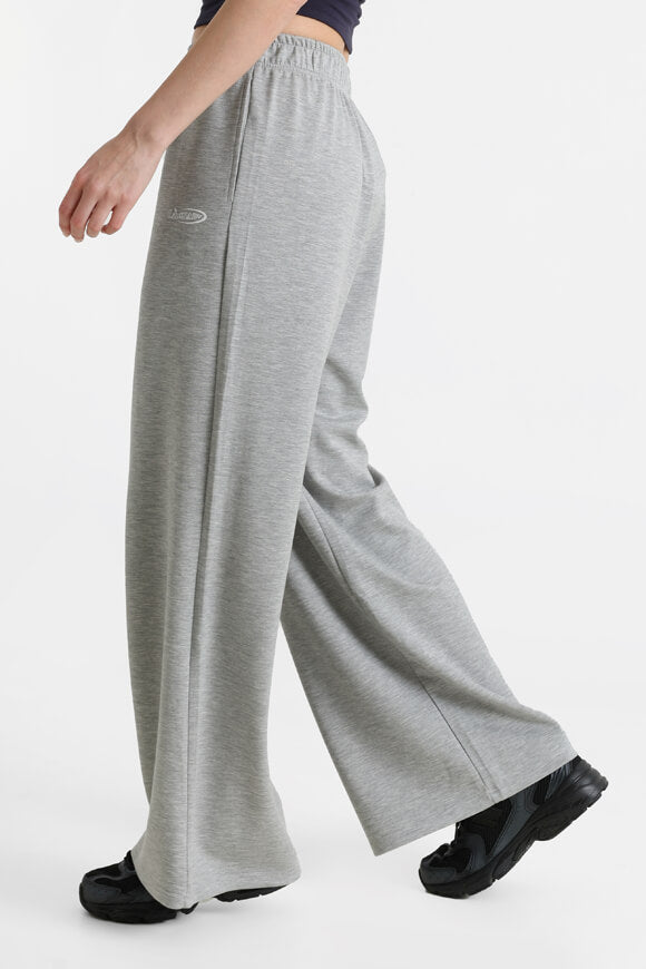 Wide Leg Hose - Hellgrau meliert