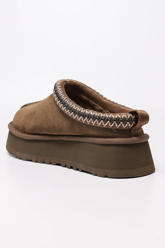 Pantofole platform foderate - Hickory