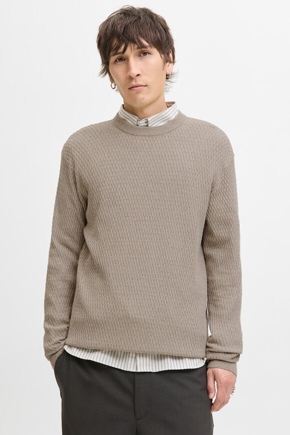 JPRBLAREAGAN pull en tricot structuré - Greige