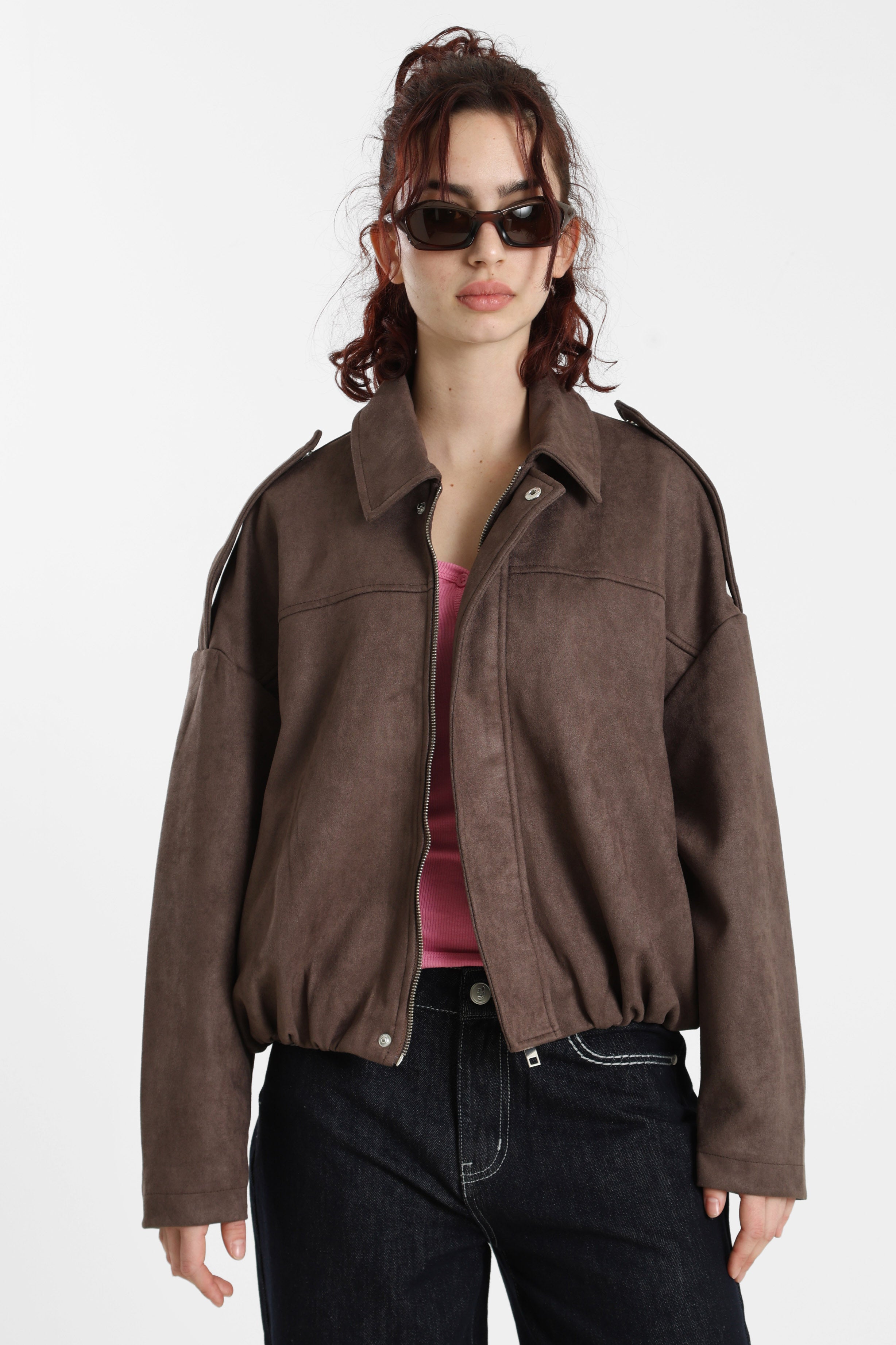 Kunstwildleder Jacke - Brown