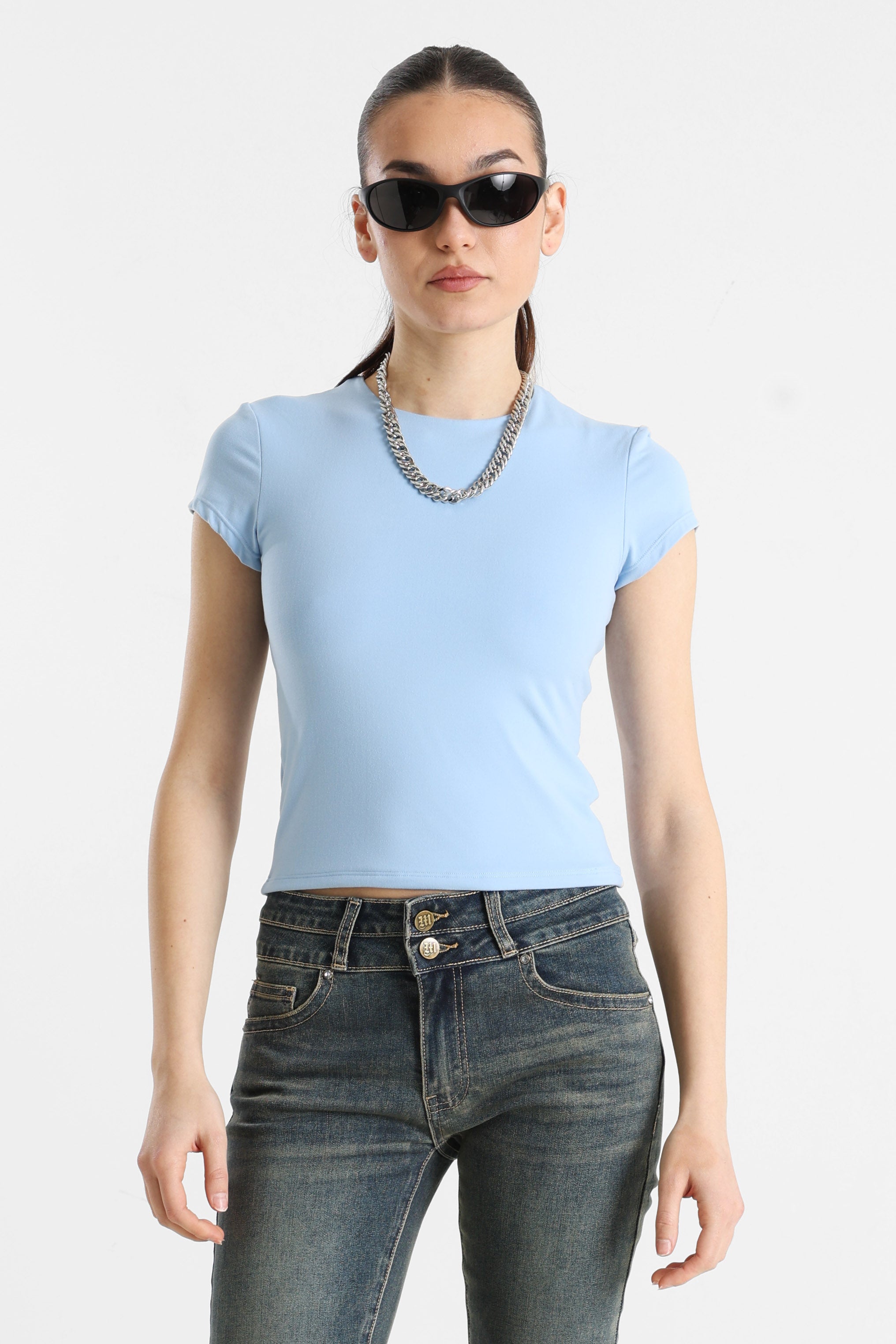 Crop T-Shirt - Blau