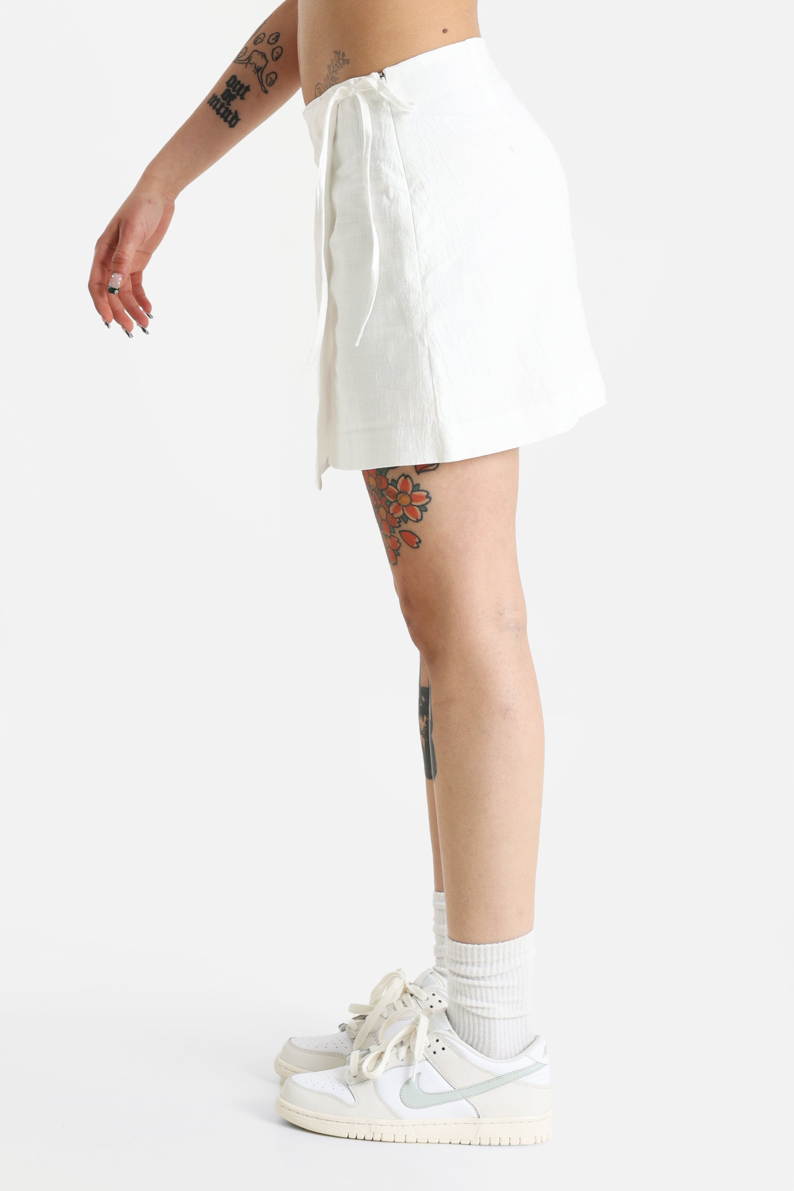 Mini jupe avec short intégré - Ecru