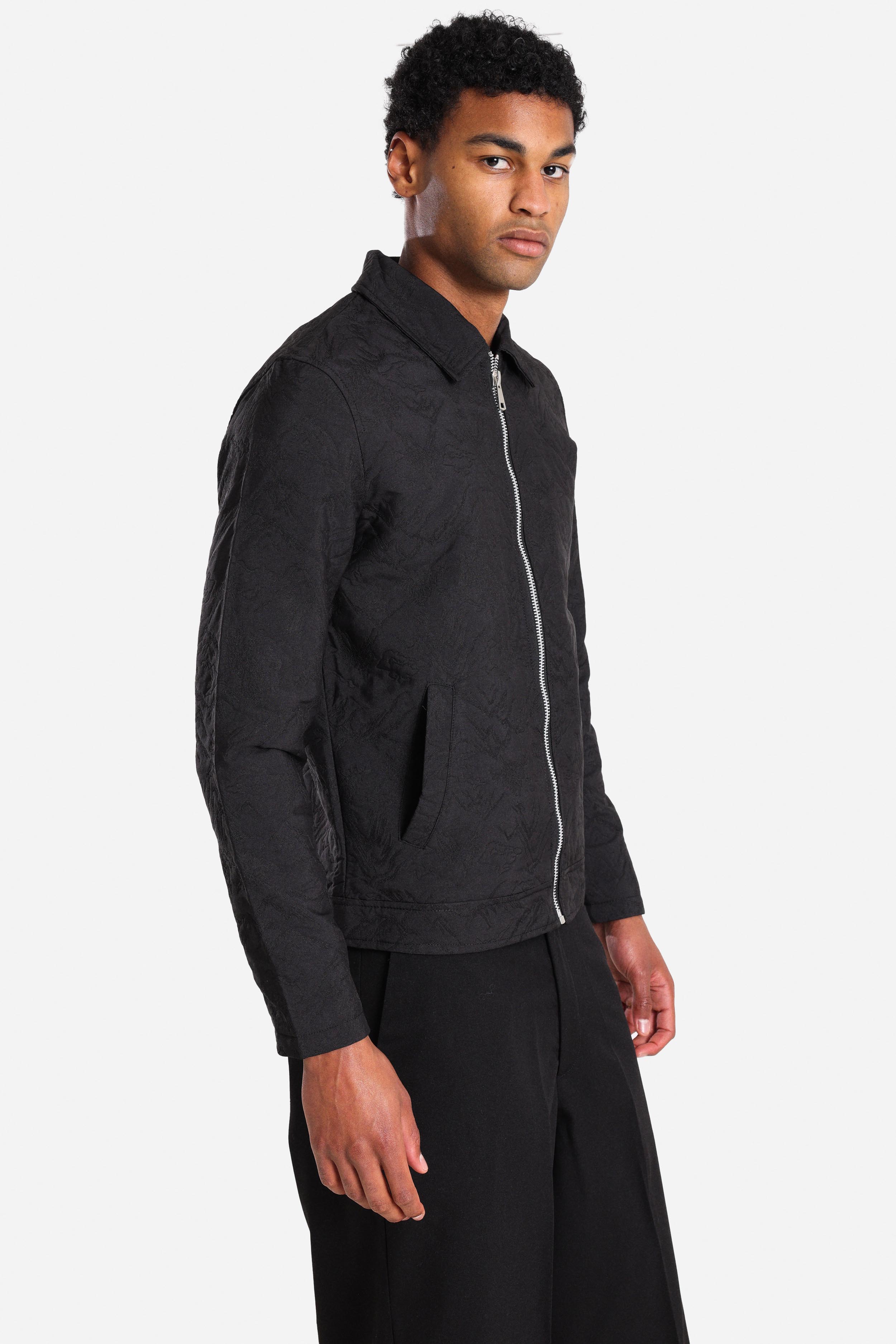 Leichte strukturierte Jacke - Black