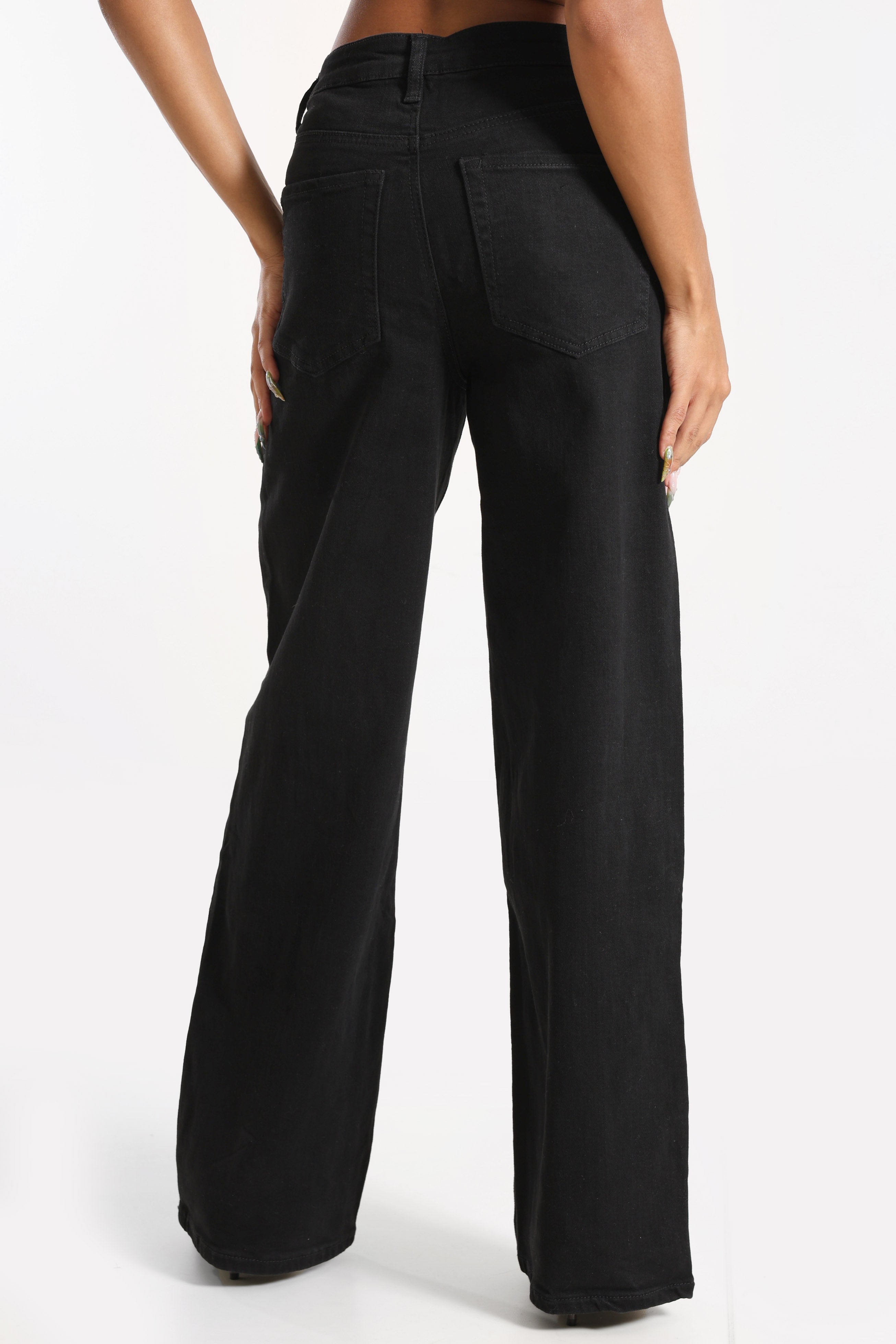 Jeans a gamba larga - Nero