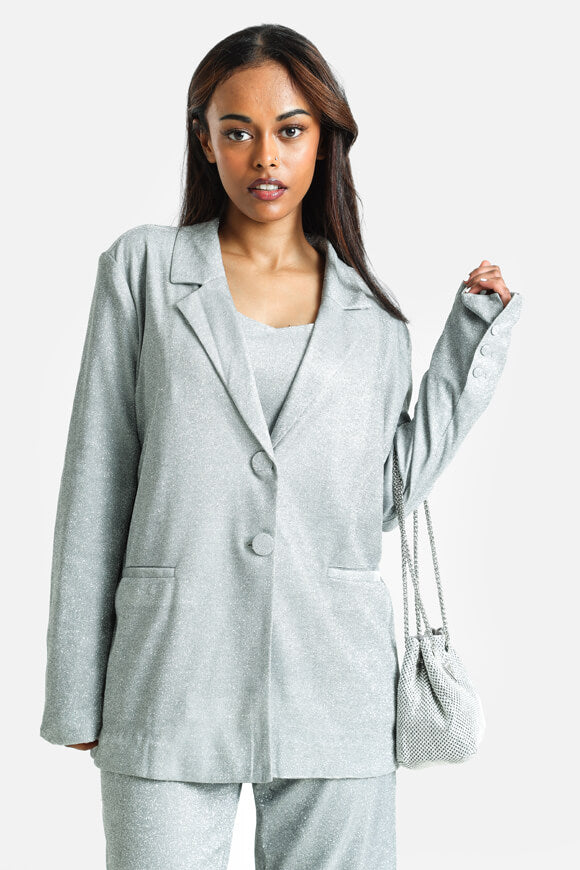 Glitzer Blazer - Silber