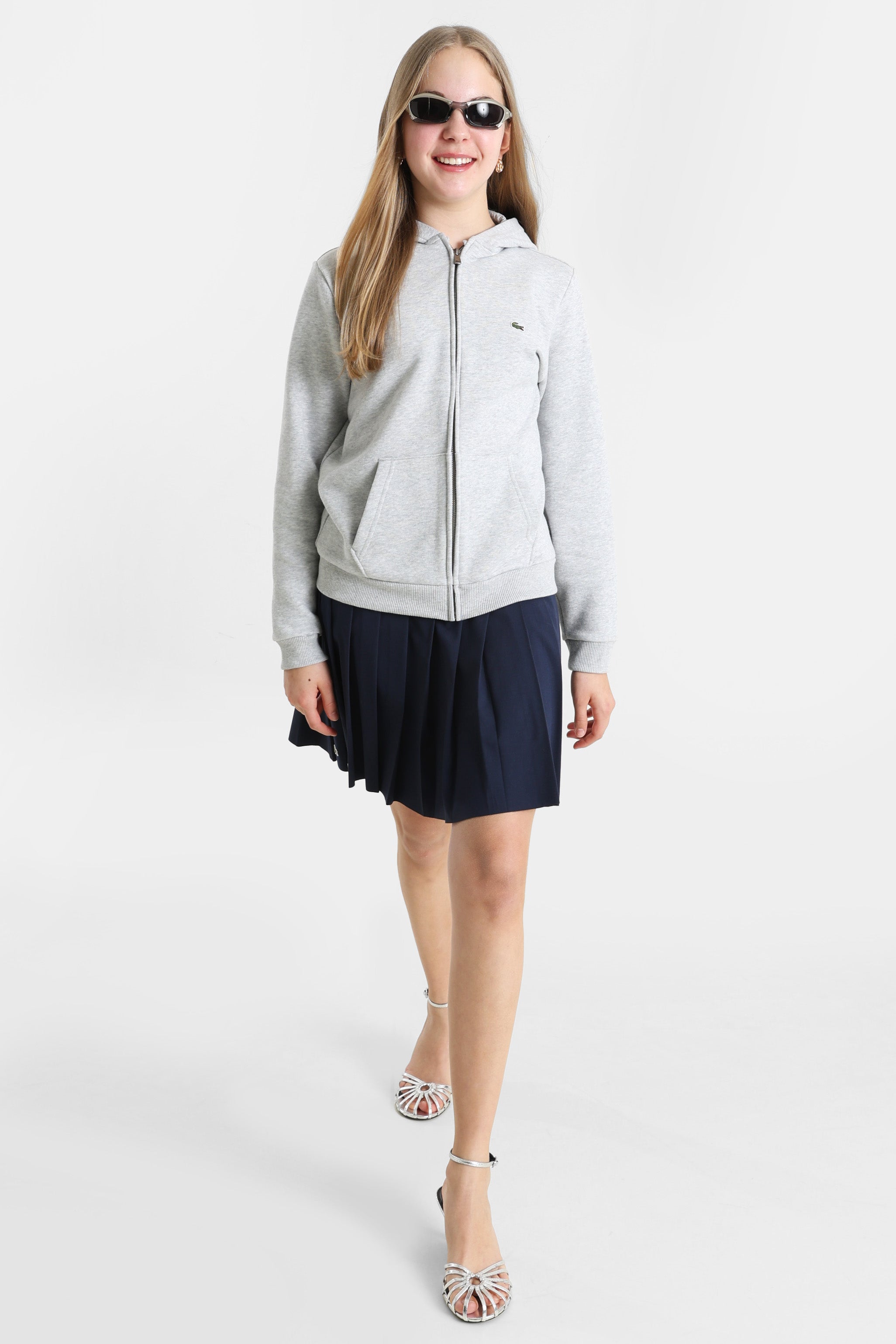 Mini Faltenrock mit Innenshorts - Navy