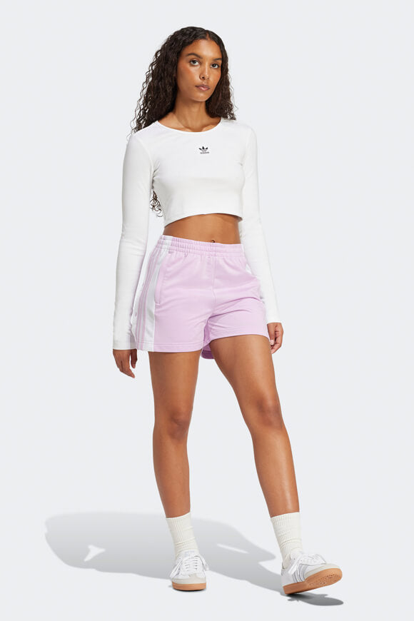 Camicia corta a coste maniche lunghe - White