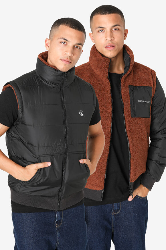 Veste matelassée réversible / Gilet - Black + Tortoise Shell