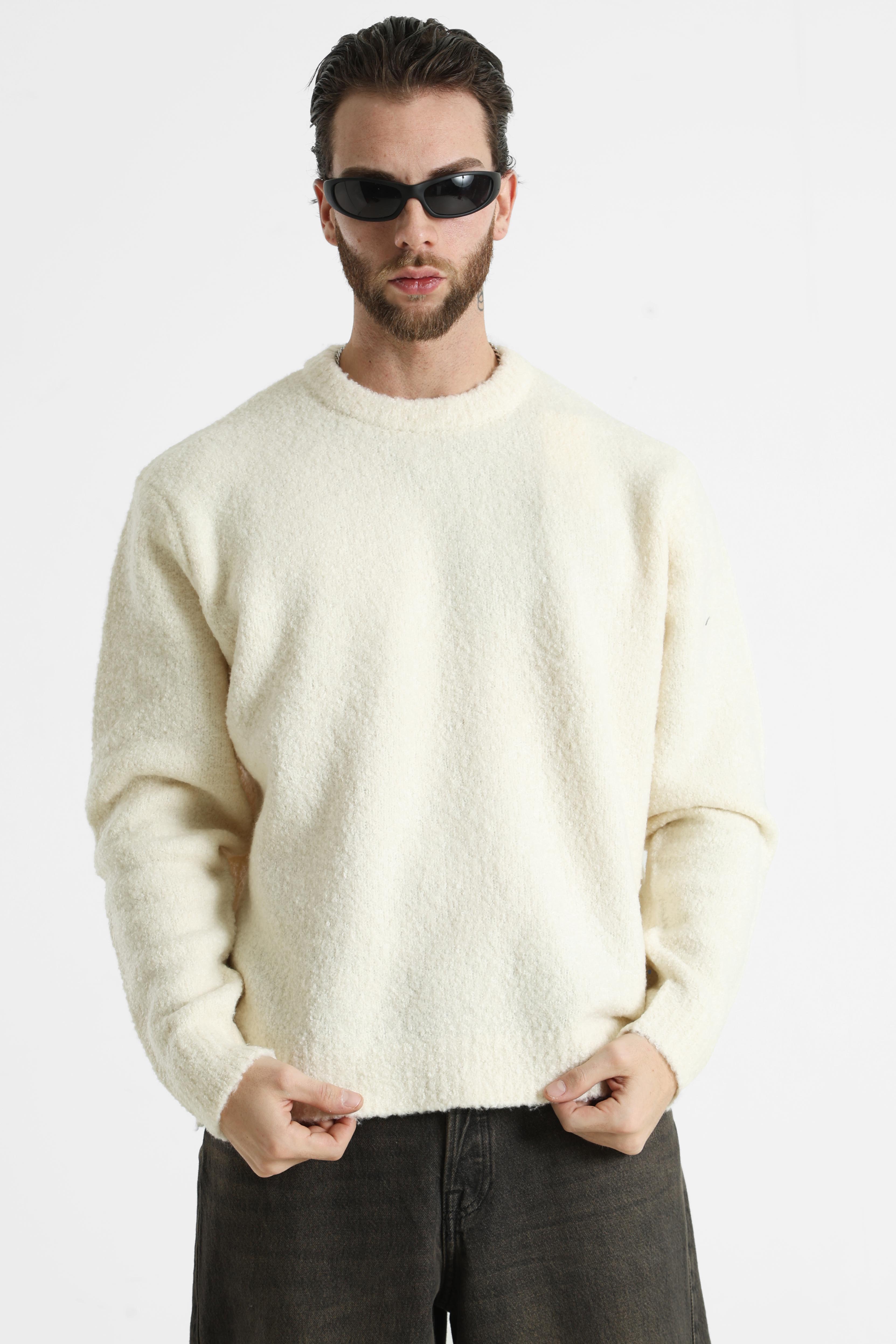 JORMEADOWS pull en tricot bouclé - Sea Salt