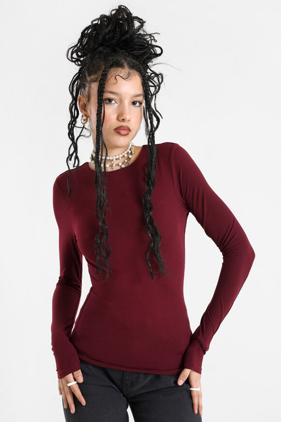 Langarmshirt - Bordeaux