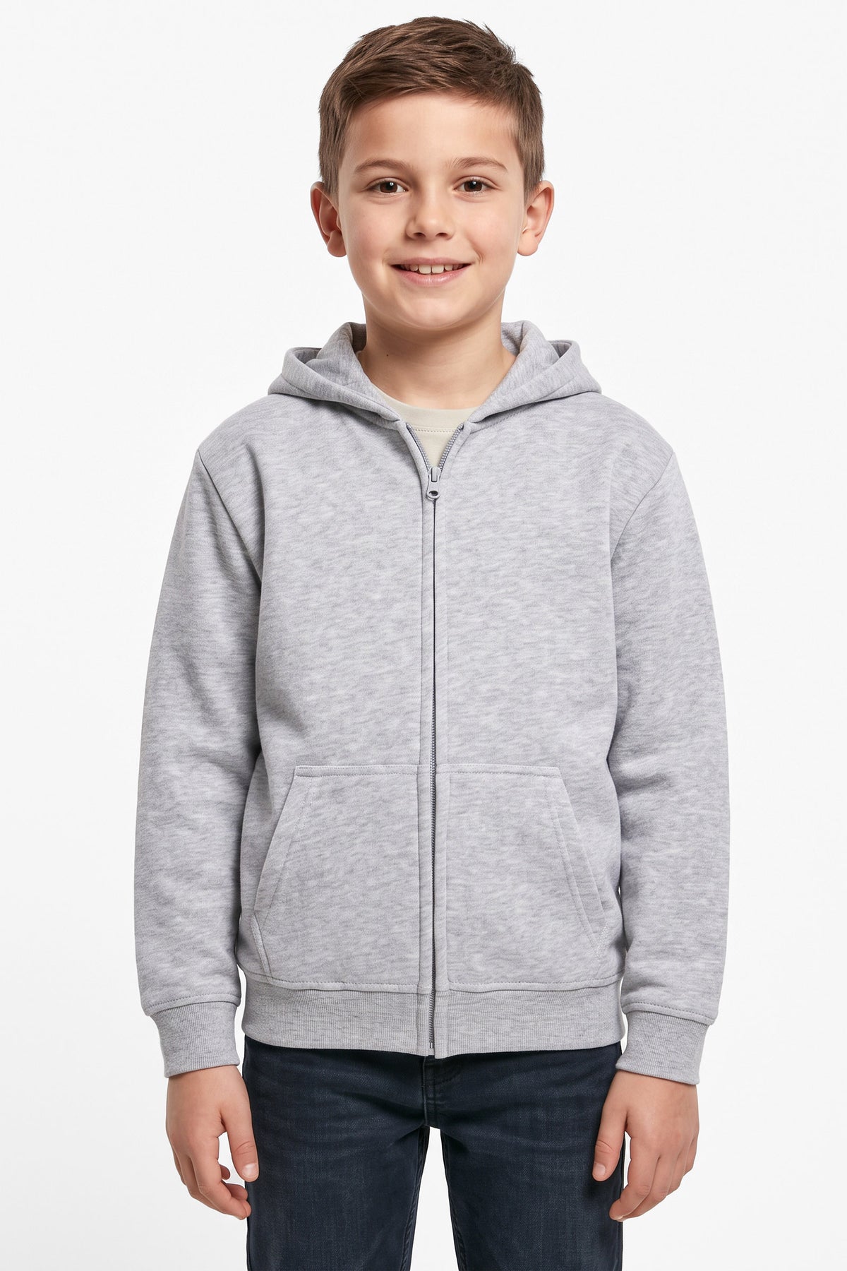 Kapuzensweatjacke - Heathergrey