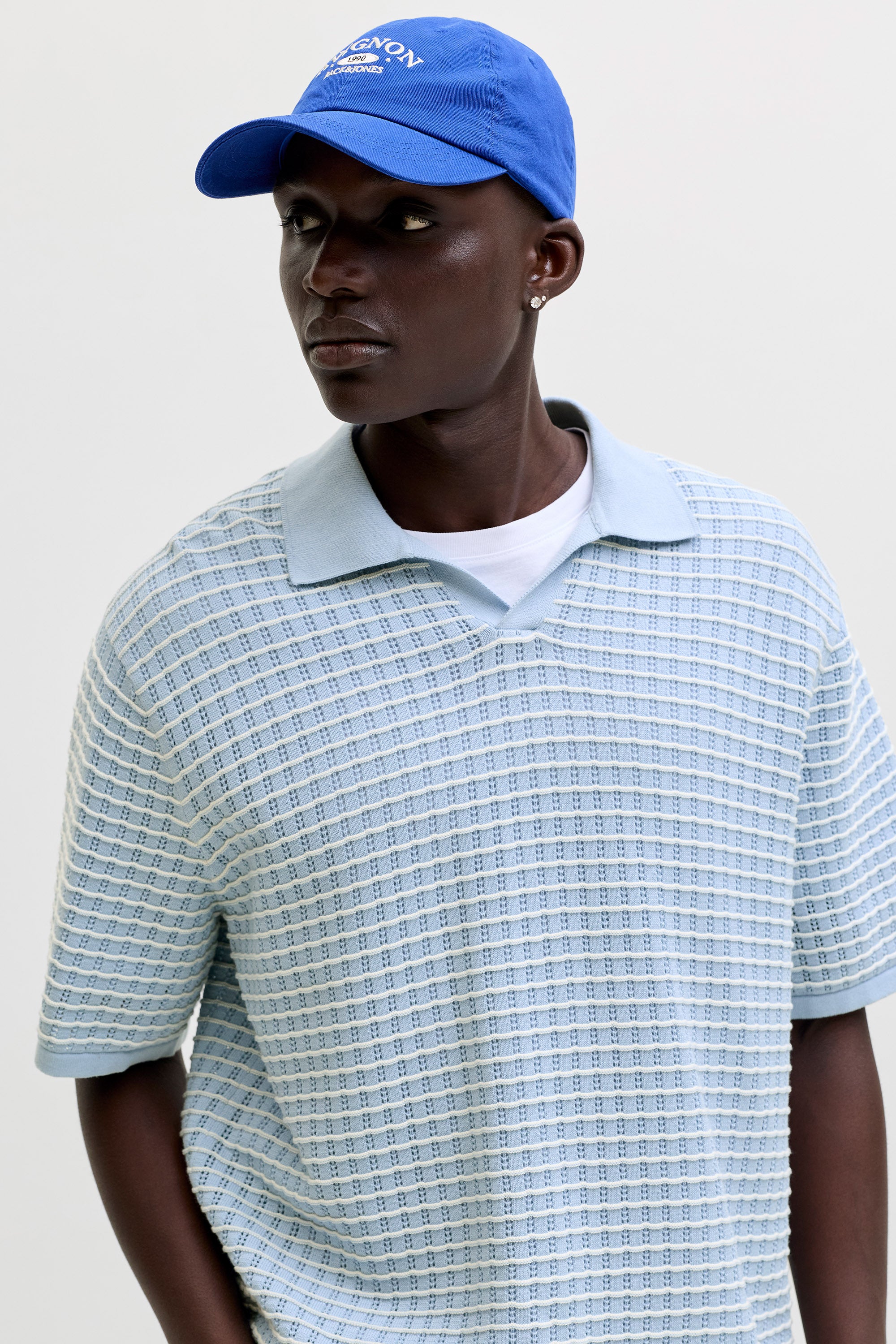 JORNANTUCKET Strick T-Shirt - Cashmere Blue + Sea Salt