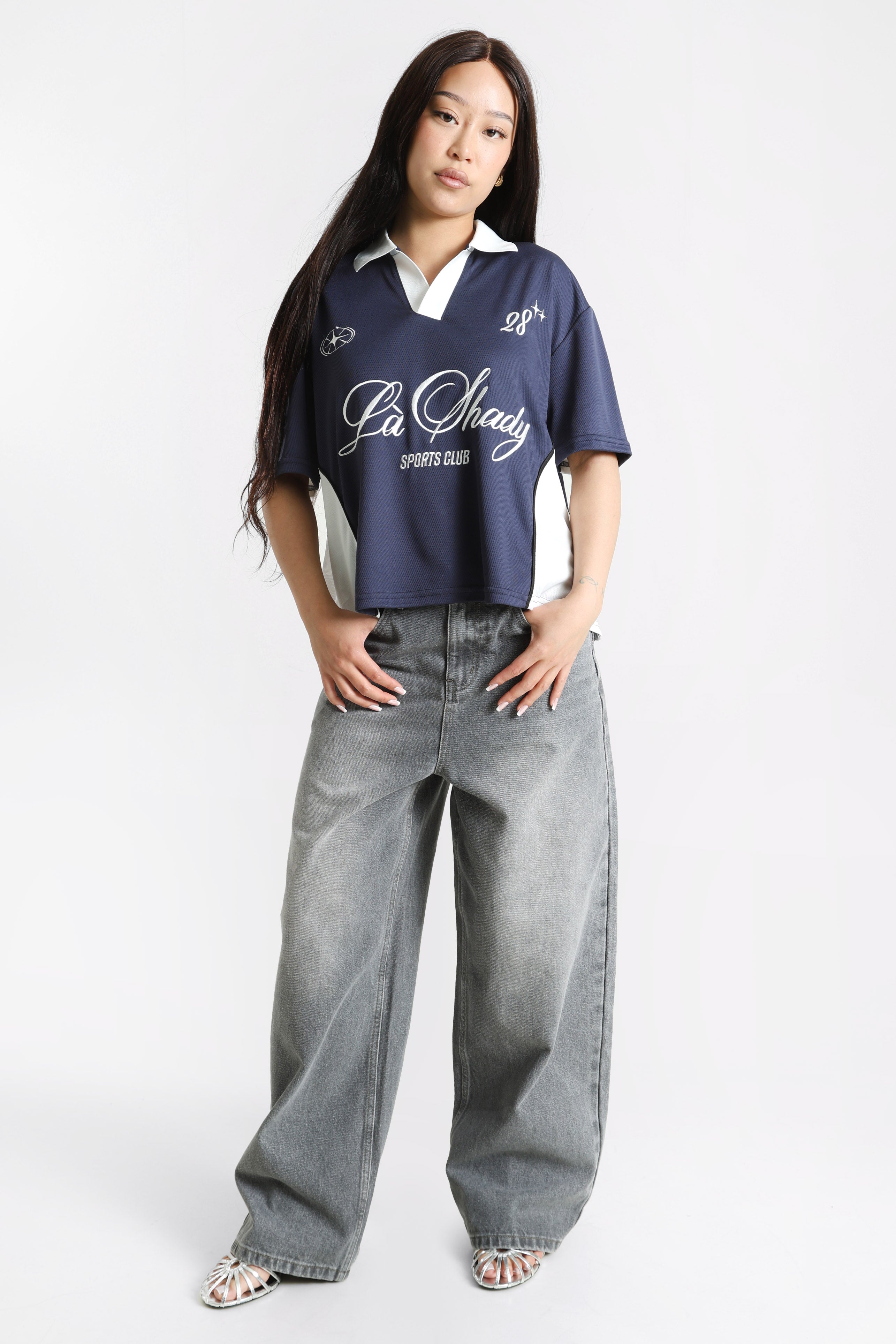 Oversize T-Shirt - Marineblau + Offwhite