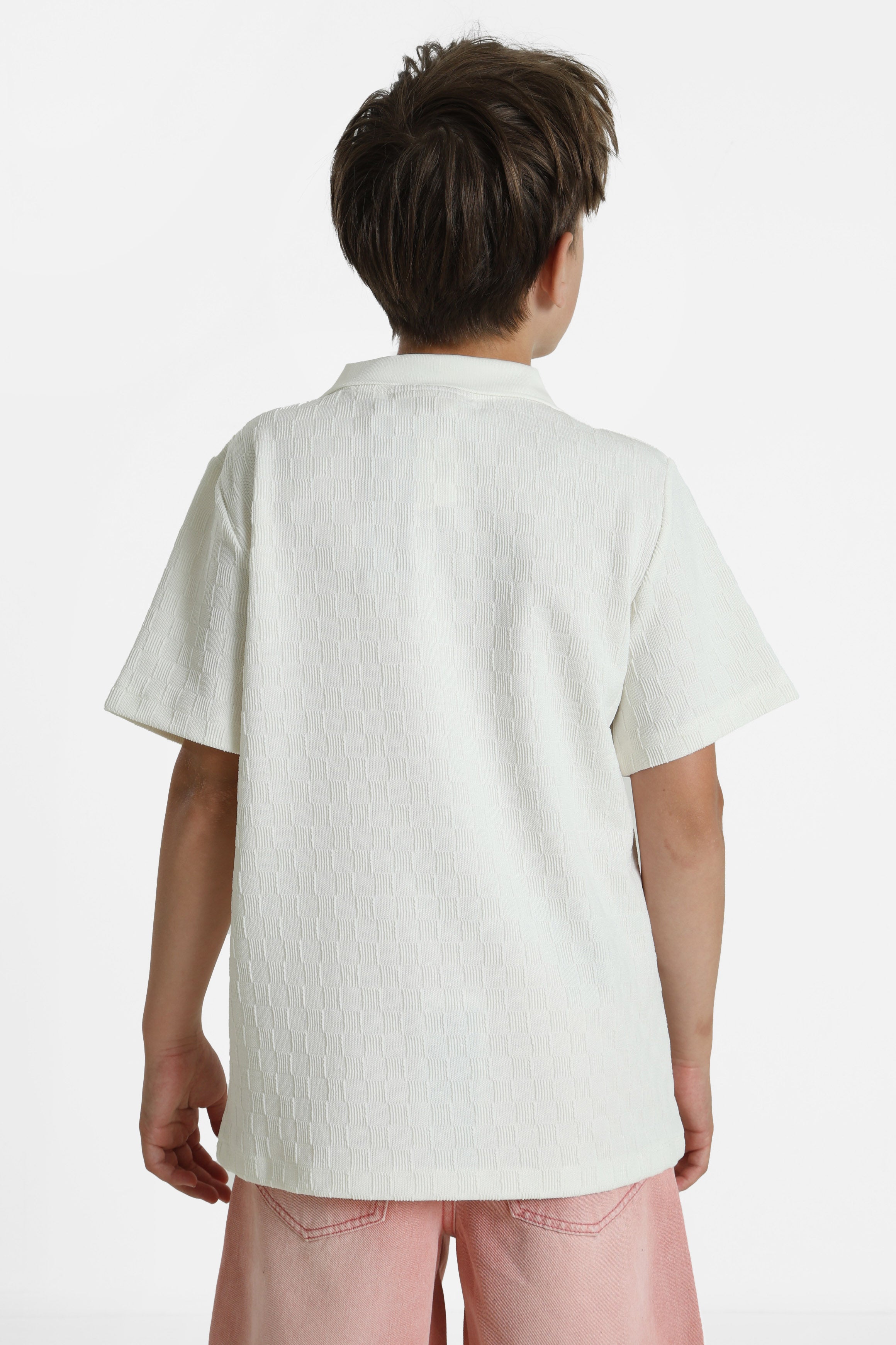 Strukturiertes Poloshirt - Offwhite