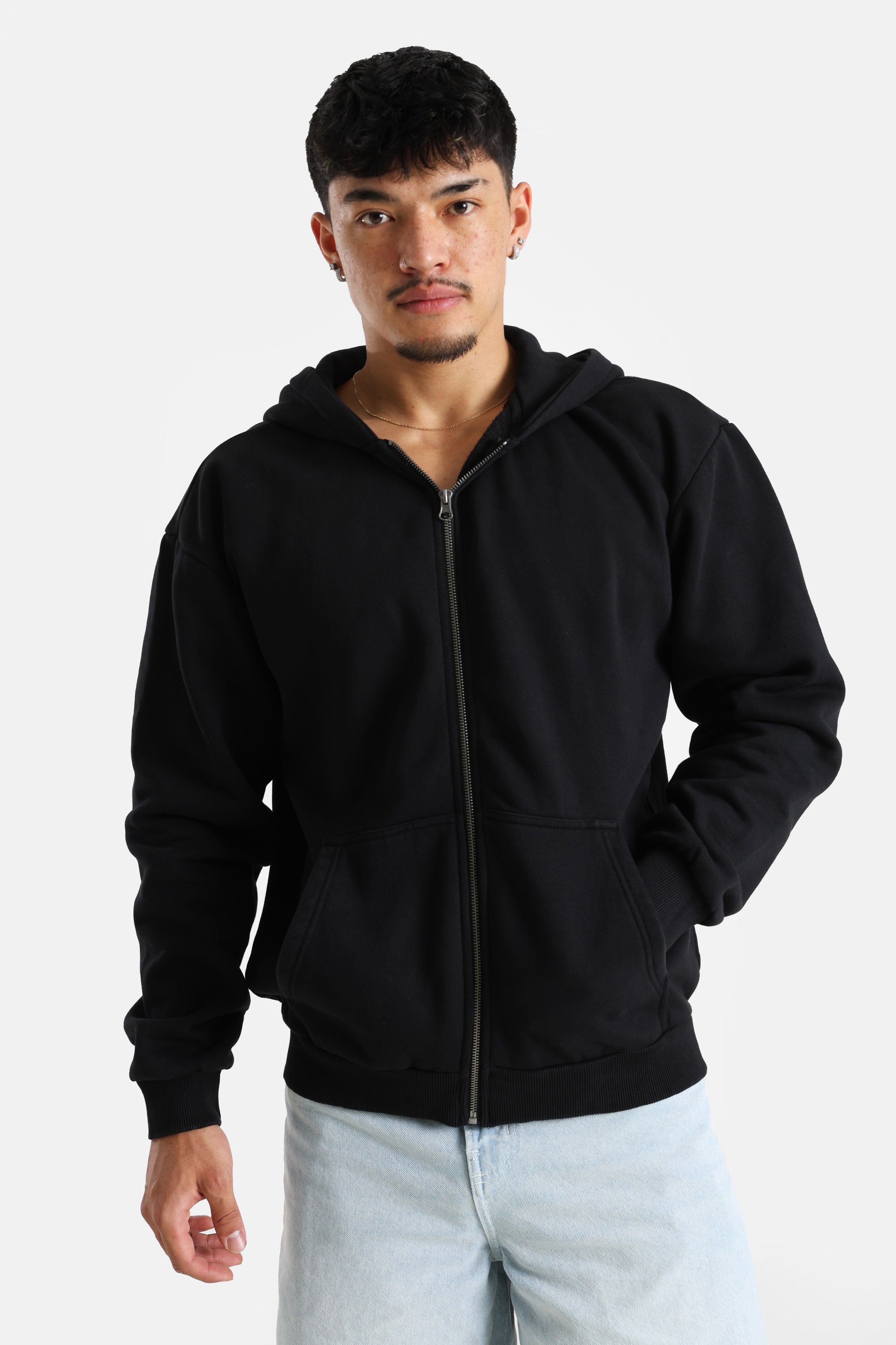 Kapuzensweatjacke - Black