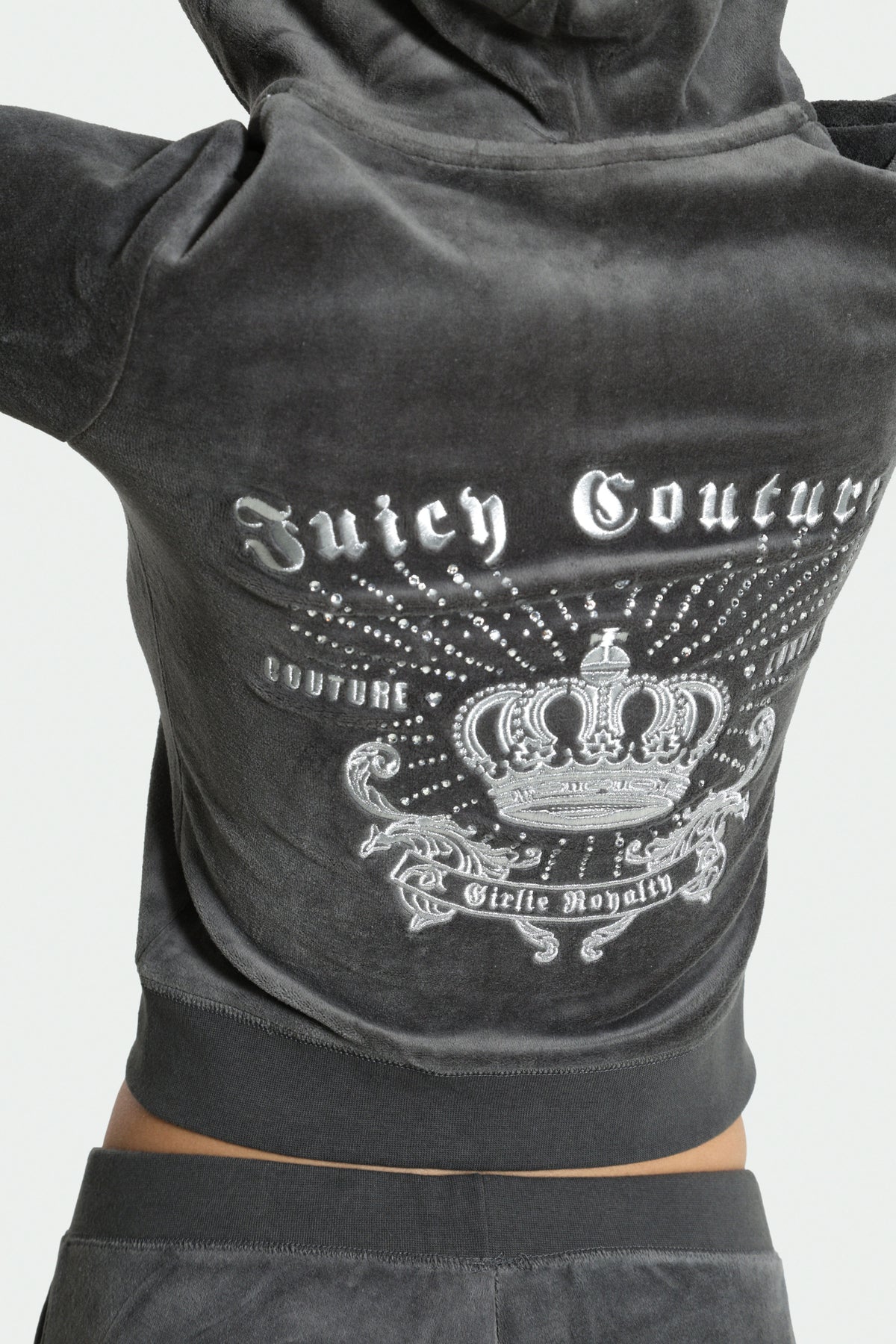 Rebelle Samt Crop Jacke - Raven