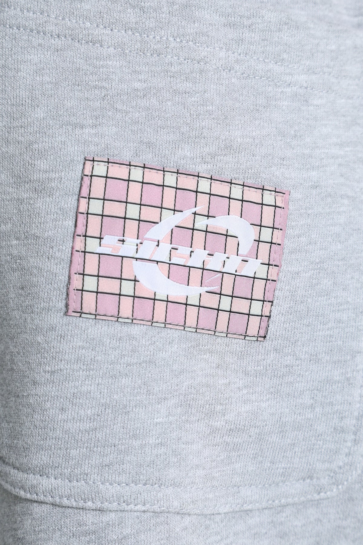 Pantalone in felpa - Grigio mélange + Rosa