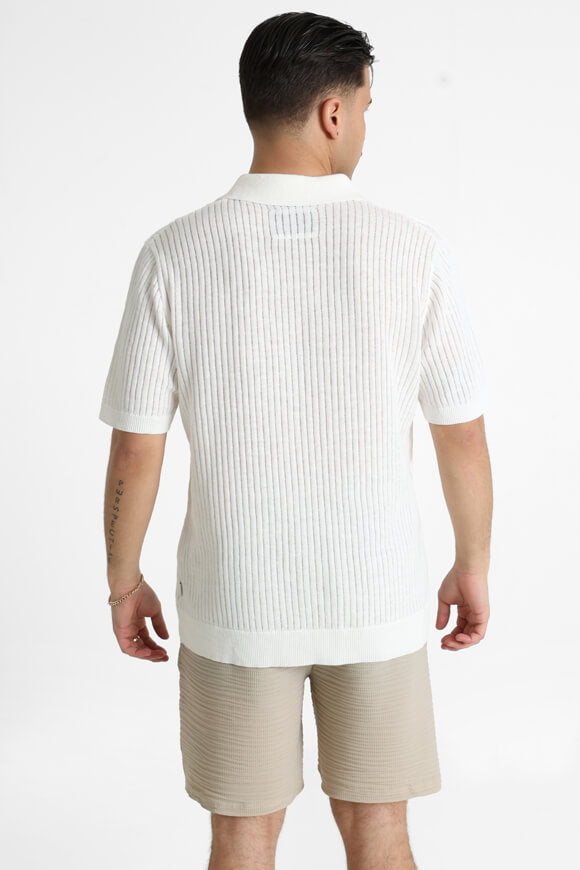 JPRBLAKIAN knitted polo shirt - Cloud Dancer