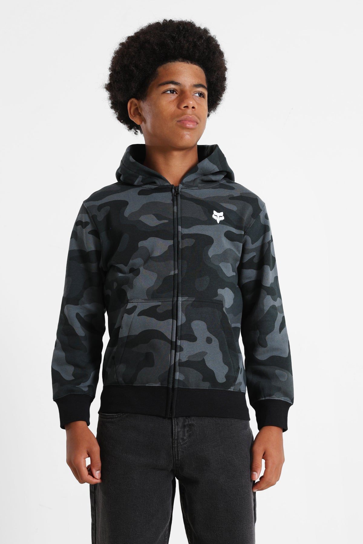 Kapuzensweatjacke - Black Camo