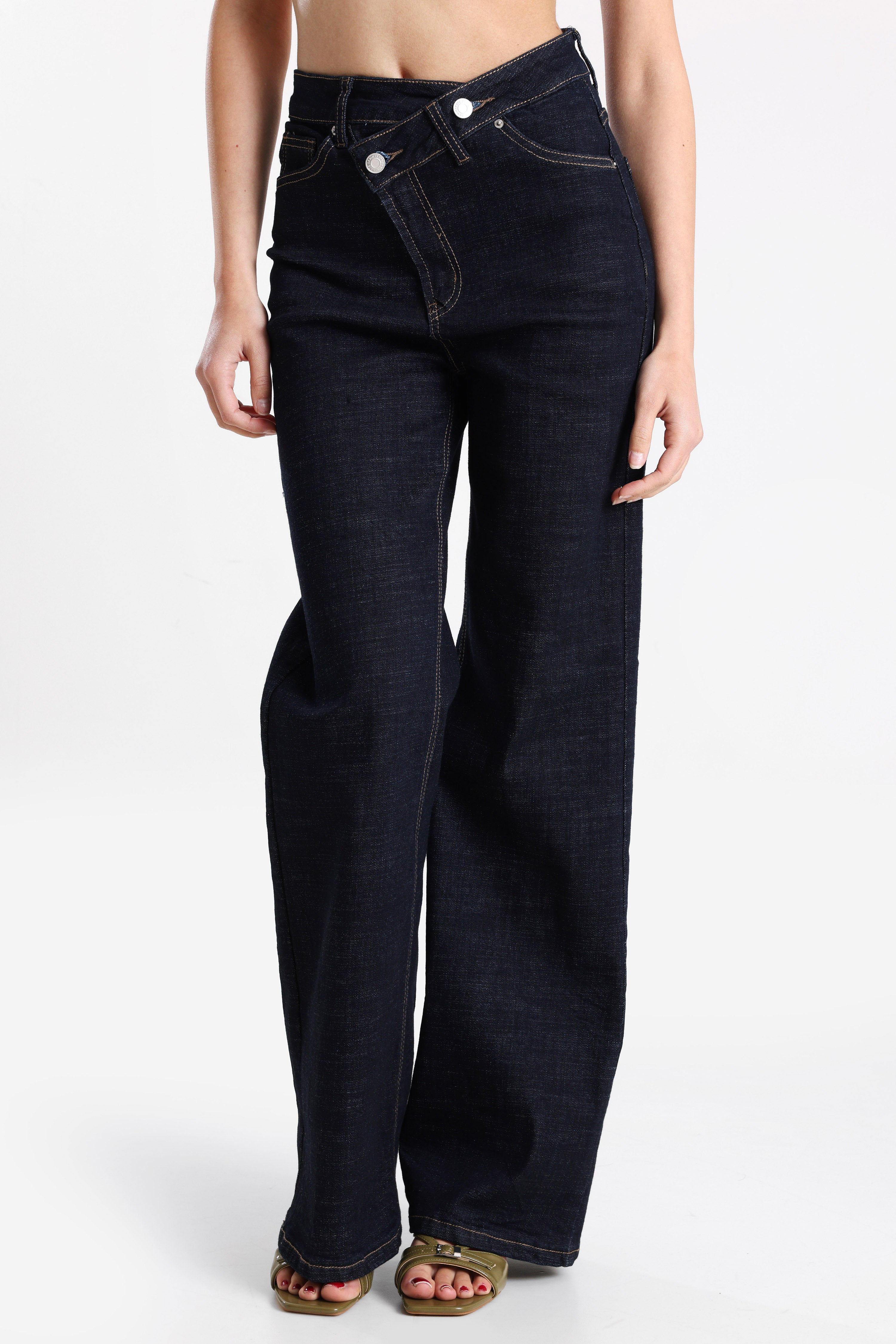 Wide Leg Jeans - Raw Blue
