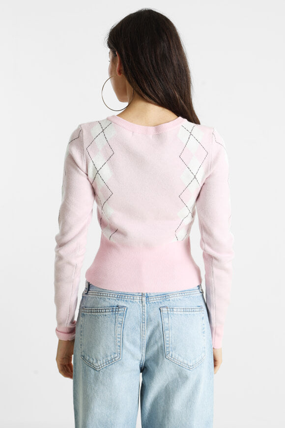Crop knit sweater - light pink