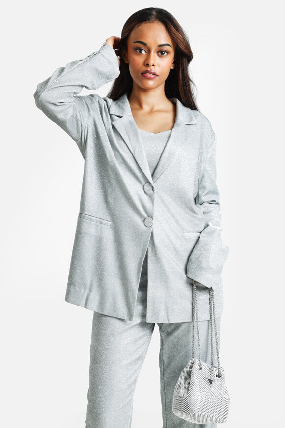 Glitzer Blazer - Silber