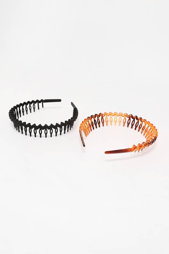 Doppelpack Haarreifen - Brown + Black