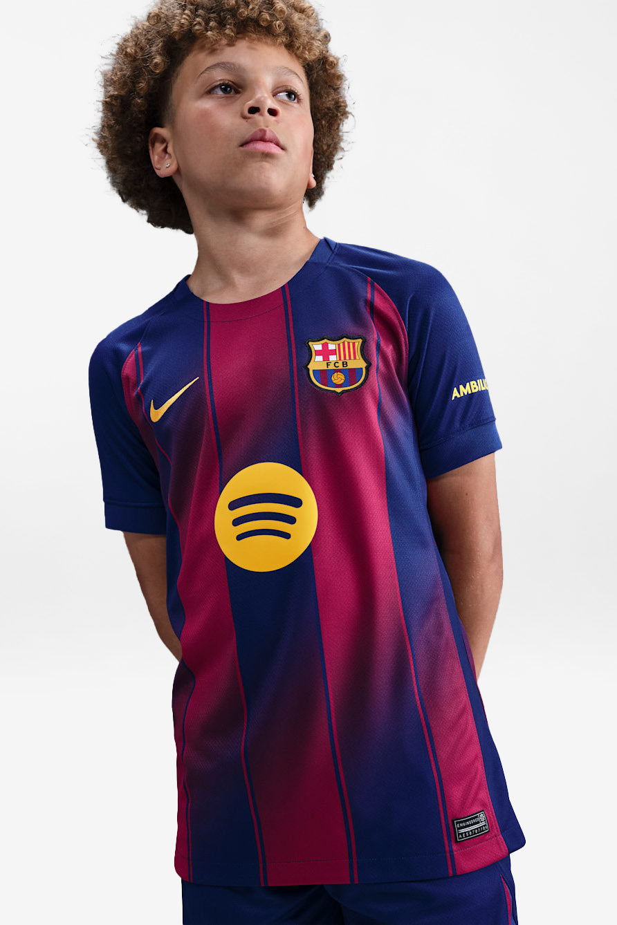 FC Barcelona 2025/26 Stadium Domicile Mesh T-Shirt - Deep Royal Blue + Noble Red + Midwest Gold