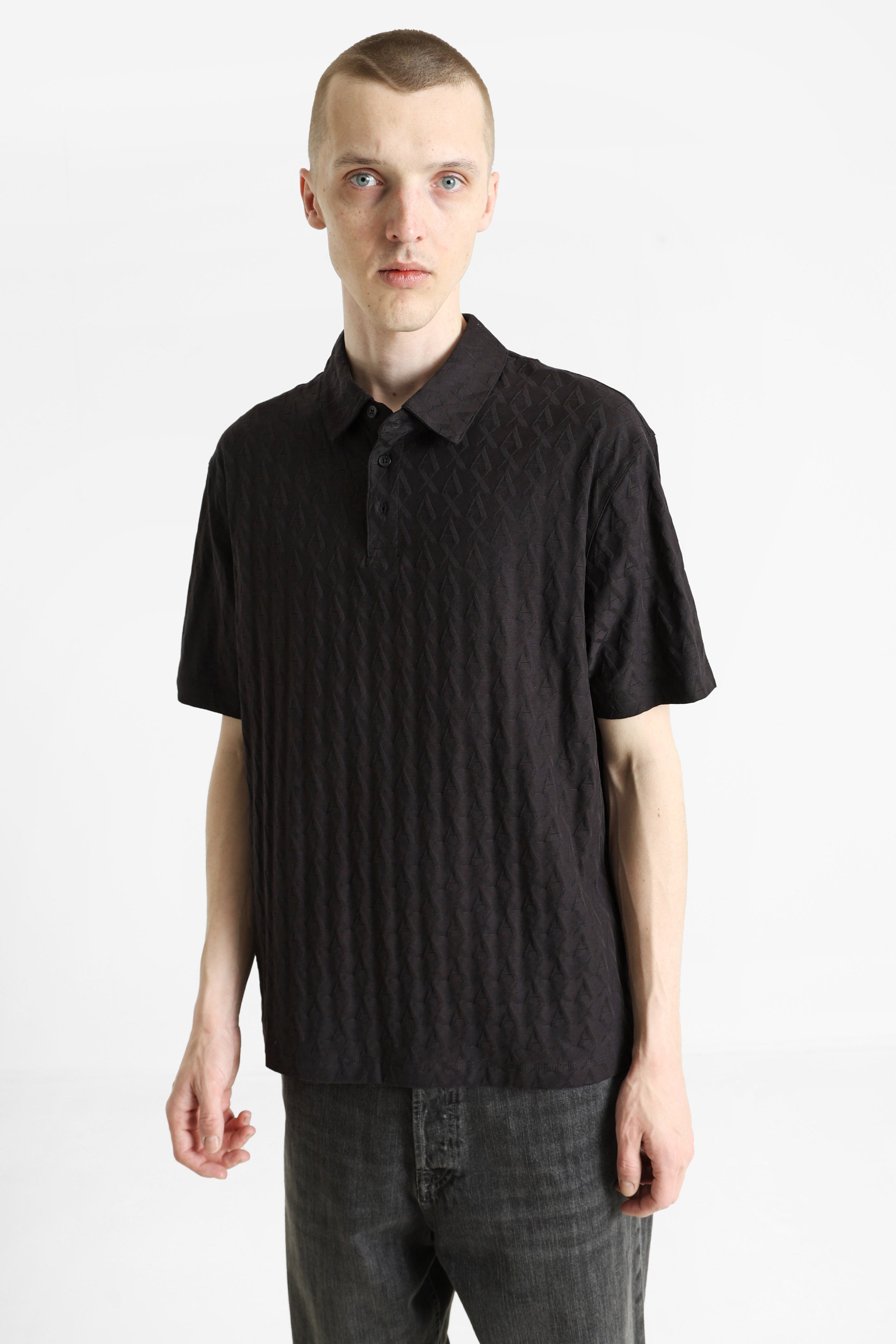 Polo en tissu structuré - Black