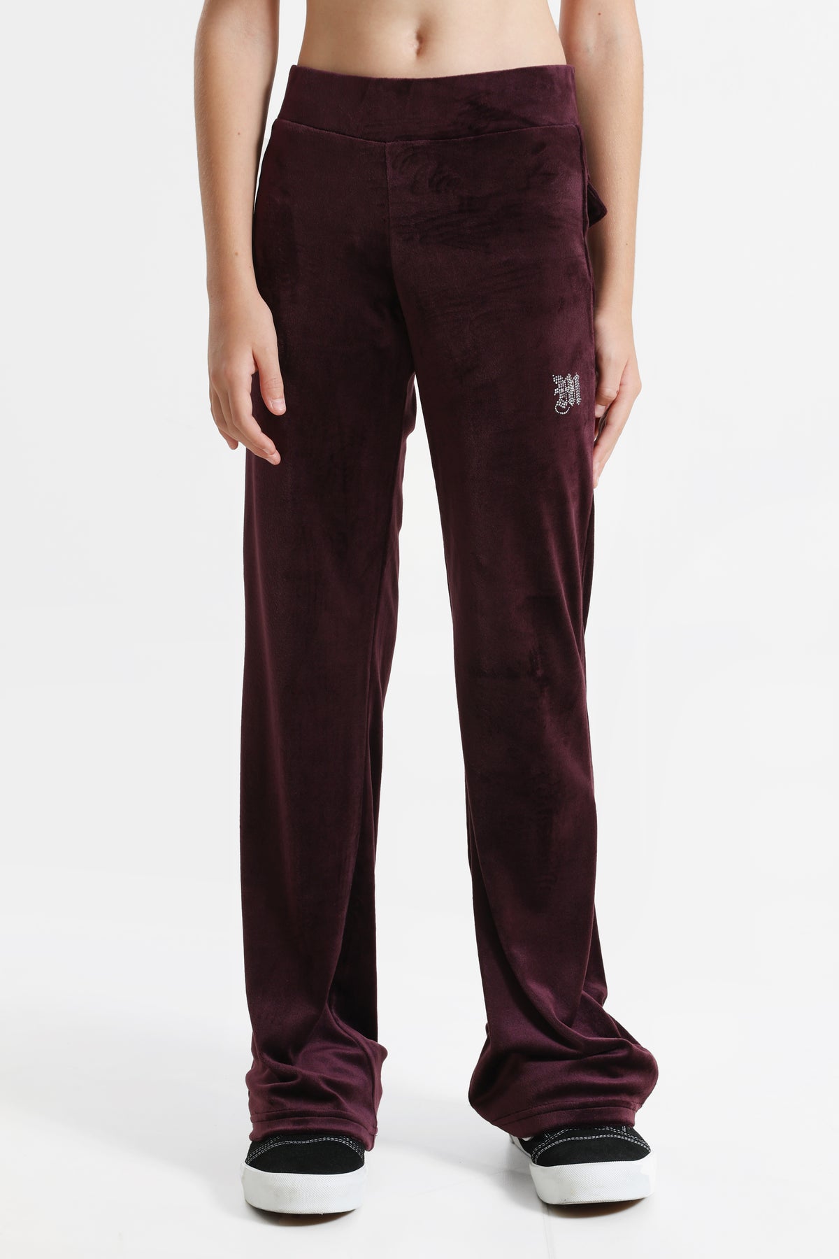 Pantalon flare en velours - Aubergine