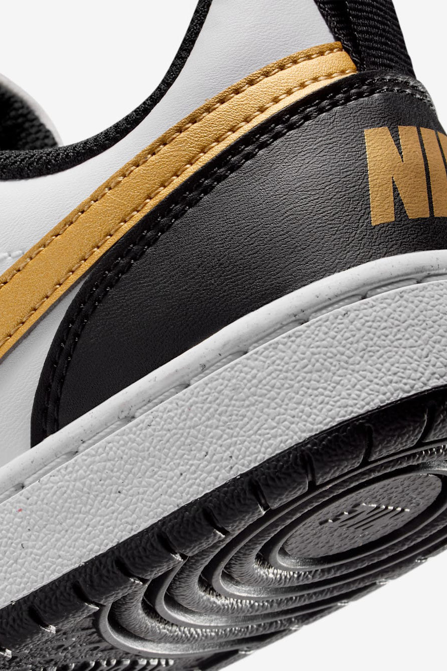 Court Borough 2 Recraft Sneaker - White + Black + Metallic Gold