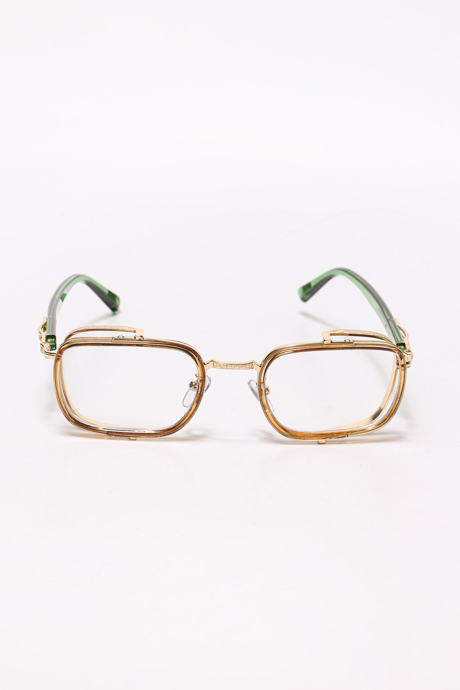Brille - Gold + Green + Clear