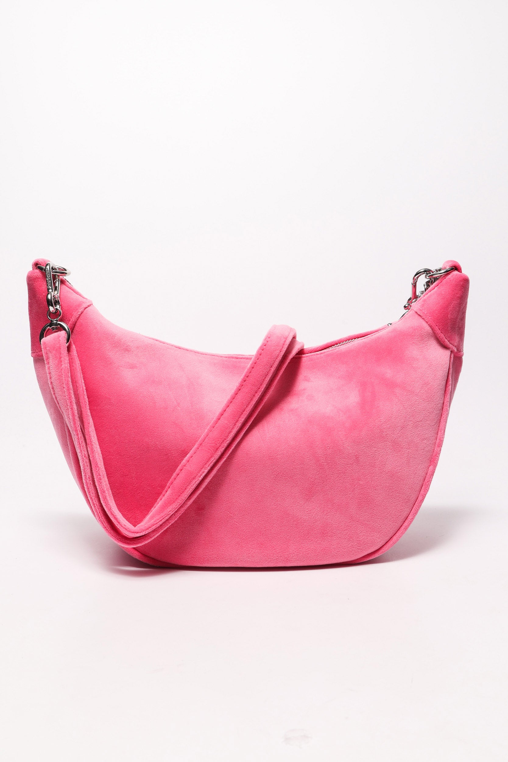 Kimberly Samt Hand- / Umhängetasche - Super Pink