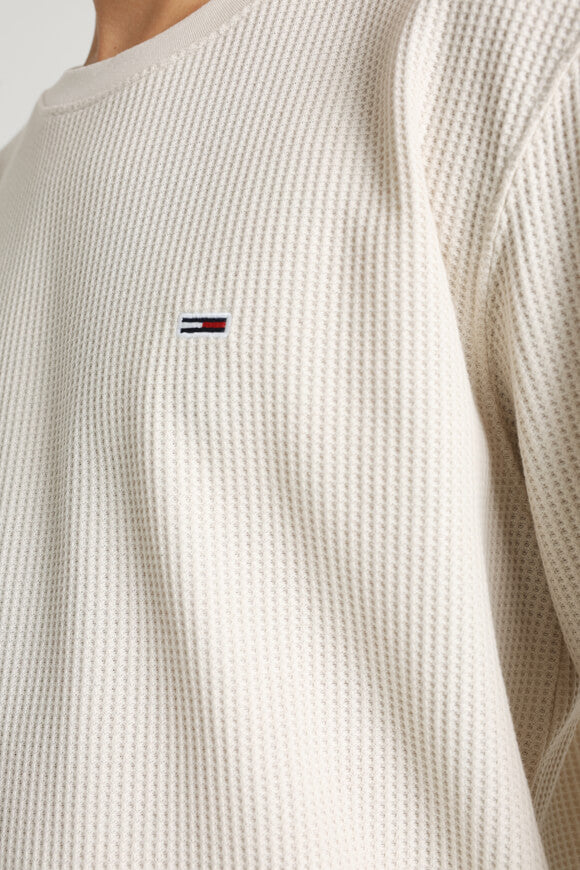 Langarmshirt mit Waffelstruktur - Newsprint