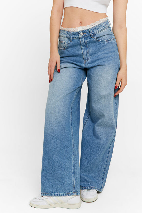 Baggy Fit Jeans - Medium Blue Denim