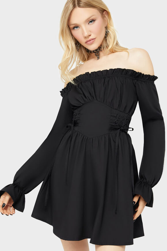 Off Shoulder Minikleid - Black